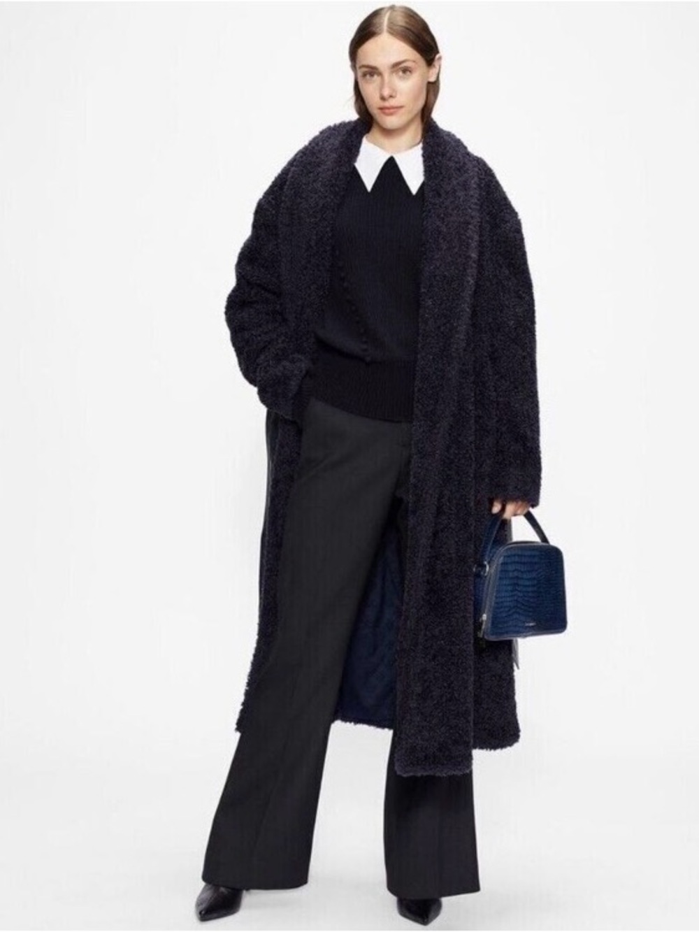 Ted Baker Navy Aledina Puff Sleeve Sweater - Picture 3 of 9
